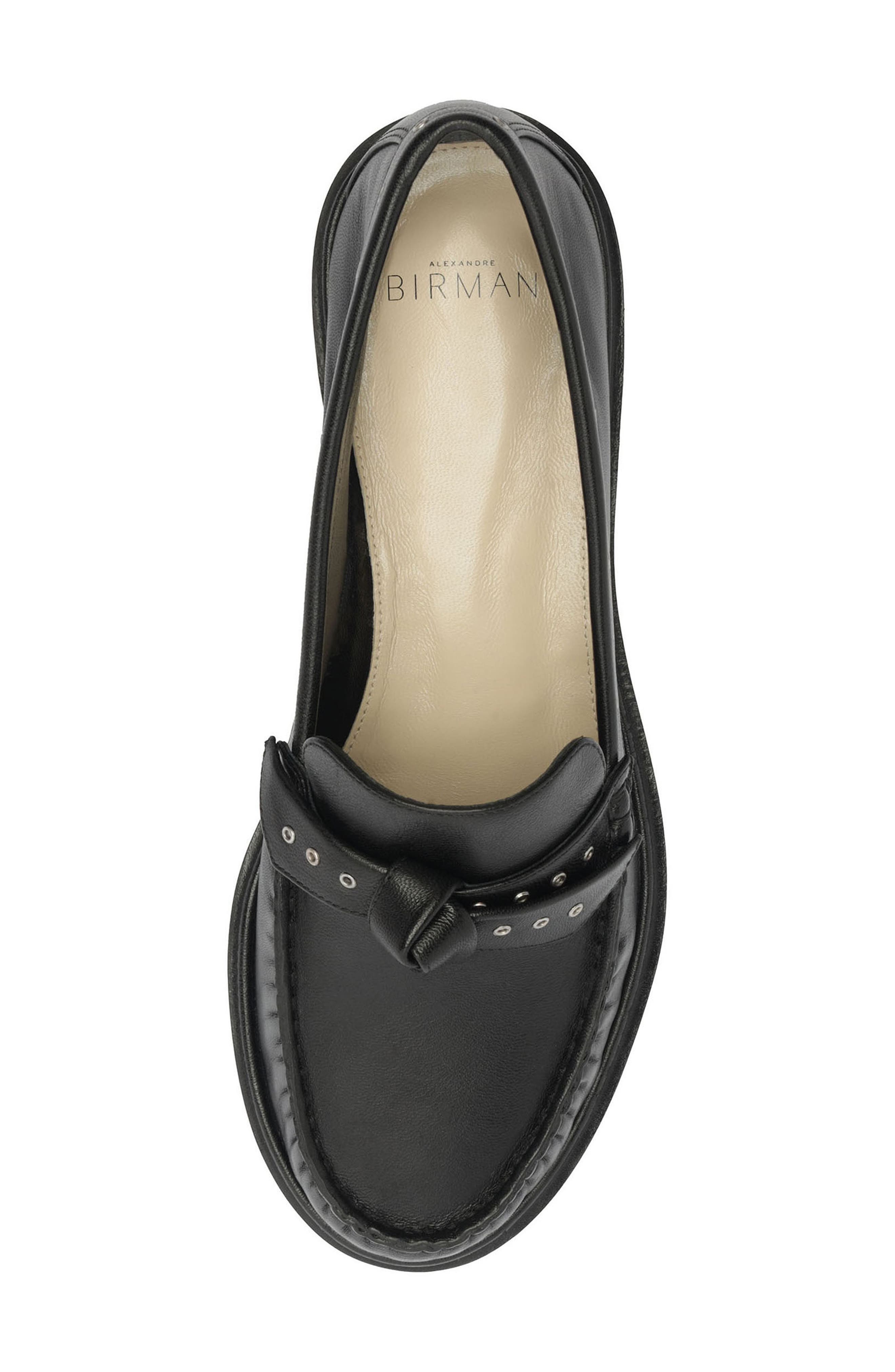 Clarita Eyelet Leather Loafer, Alternate, color, BLACK