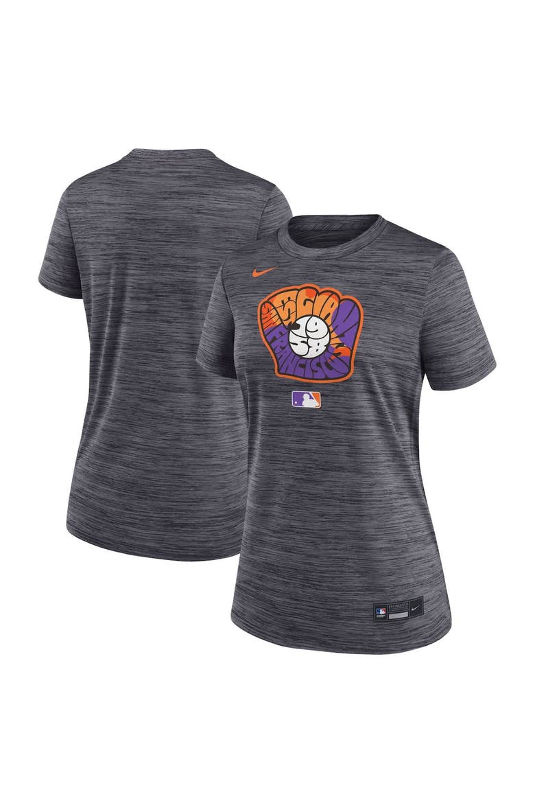 Women's Nike  Heather Black San Francisco Giants 2025 City Connect Authentic Collection Velocity Performance T-Shirt, Alternate, color, Heather Black