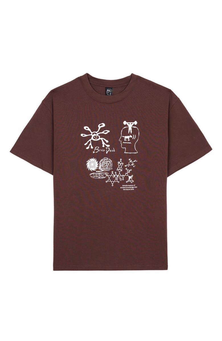 Brain Dead Ancient Knowledge Cotton Graphic T-Shirt, Main, color, Berry