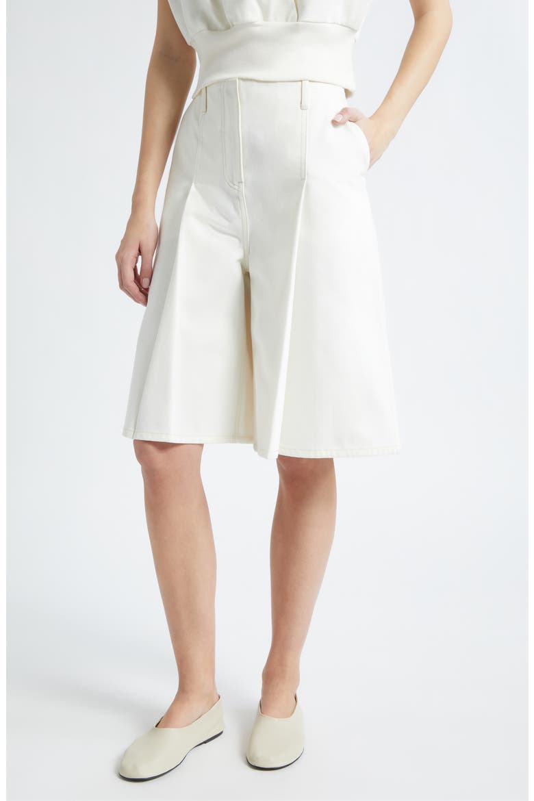 Ghost Patch Lightweight Denim Bermuda Shorts, Main, color, TOFU