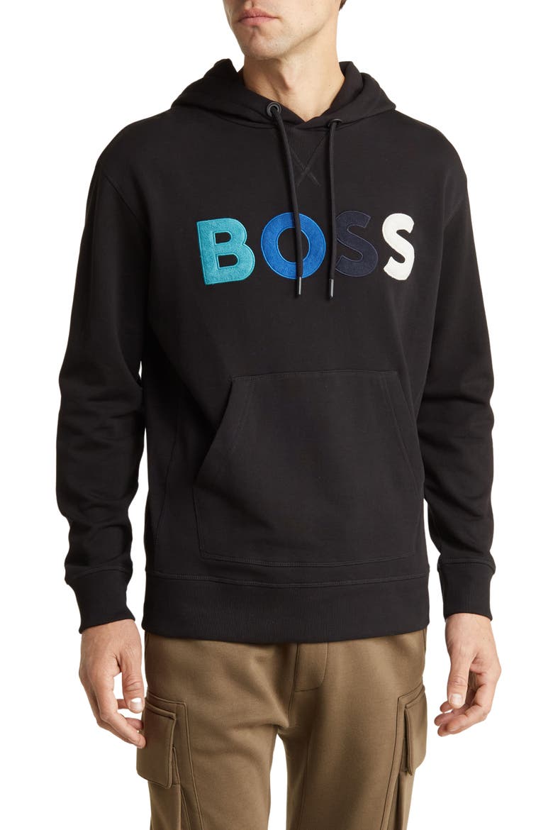 We Color Fleece Pullover Hoodie, Main, color, BLACK