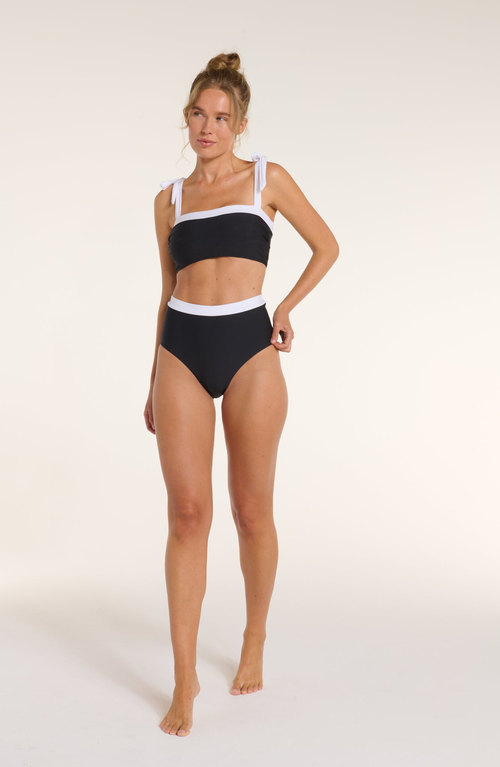 Hermoza Becca Tie Strap Two-piece Bikini Top In Black