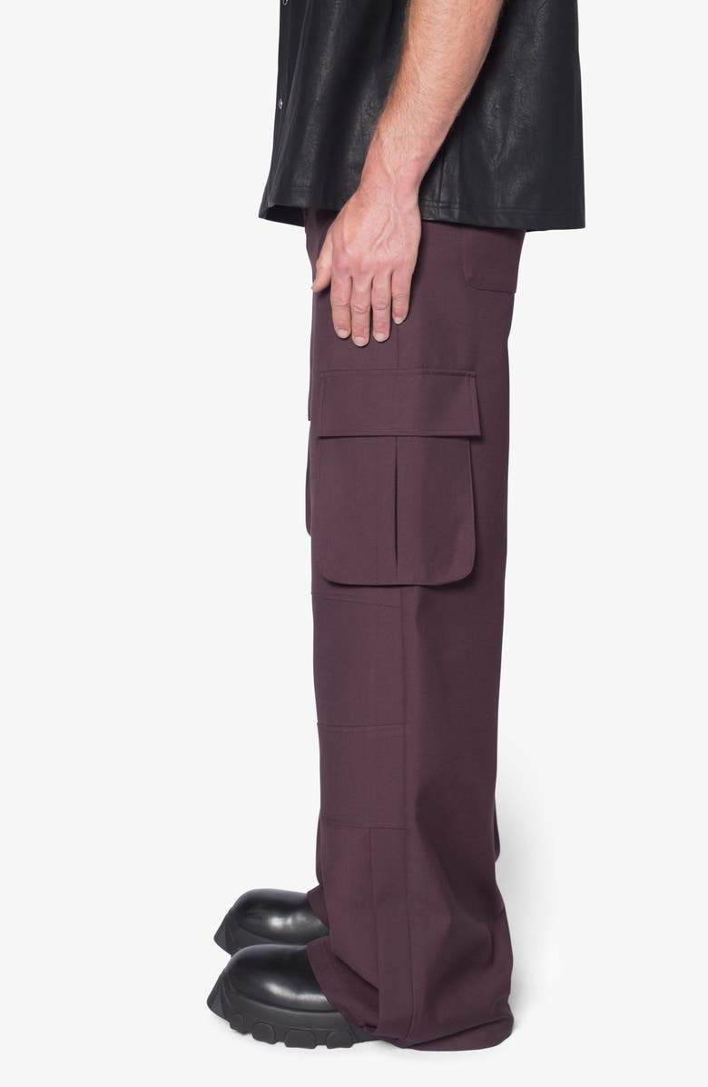 mnml Baggy Cargo Pants, Alternate, color, Burgundy