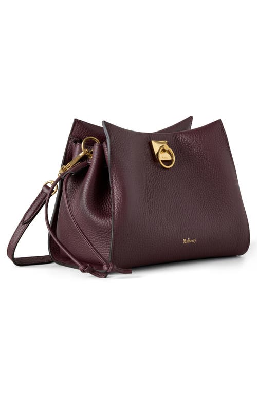 Mulberry Small Iris Leather Top Handle Bag In Burgundy