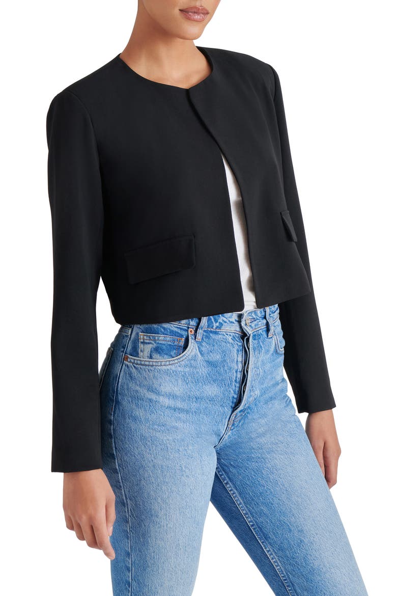 Serene Crop Blazer, Alternate, color, BLACK