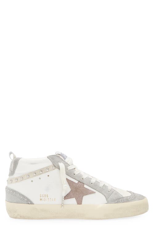 Golden Goose Midstar Sneaker In White/silver Sconce/brown