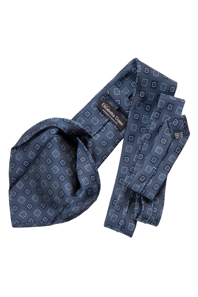 Trento - Silk Jacquard Tie for Men, Alternate, color, Blue