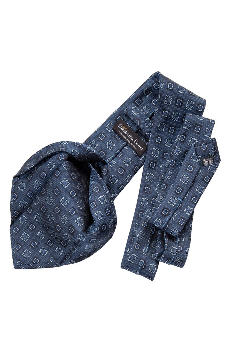Elizabetta Trento - Extra Long Silk Jacquard Tie for Men, Alternate, color, Blue