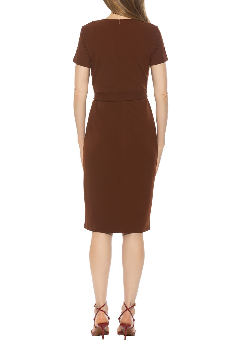 Alexia Admor Zyra Short Sleeve Tie Waist Sheath Dress, Alternate, color, 
