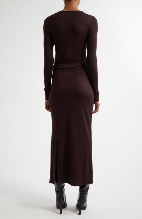 Reiss Sloane Long Sleeve Wool Body-con Dress In Berry