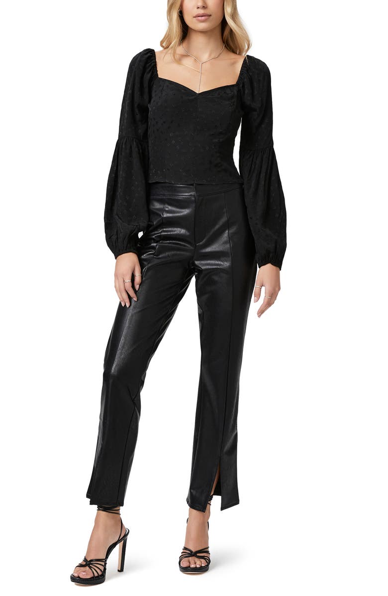 PAIGE Sydnee Sweetheart Neck Top, Alternate, color, Black