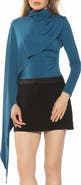 Alexia Admor Ivo Drape Cape Jersey Top