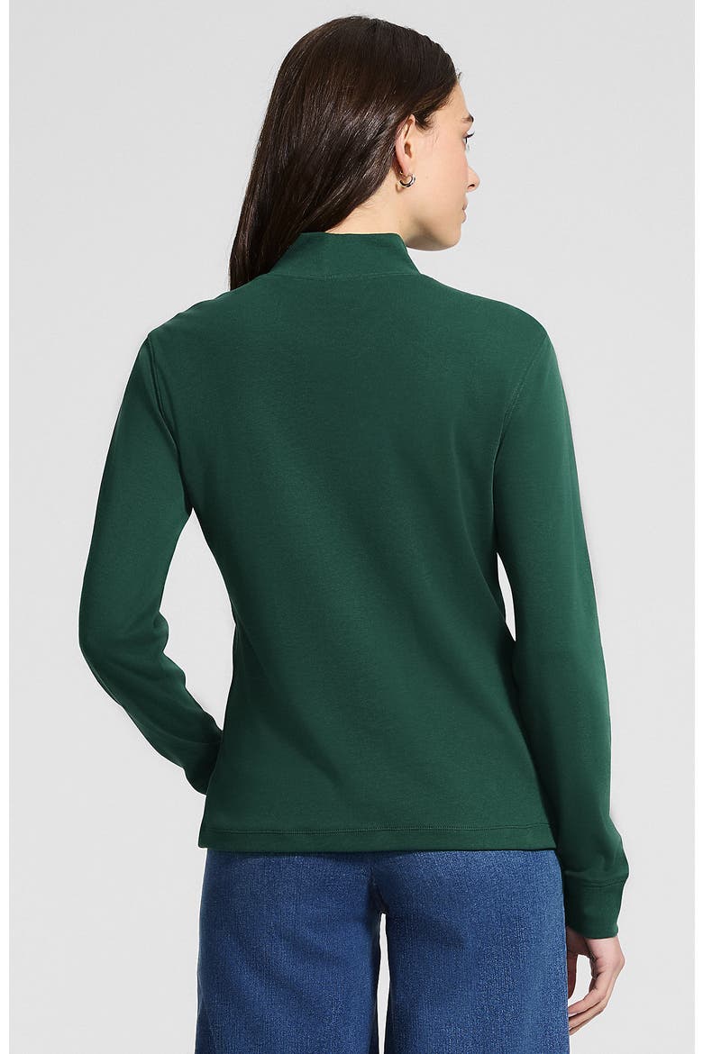 Relaxed Cotton Long Sleeve Mock Turtleneck, Alternate, color, Pine