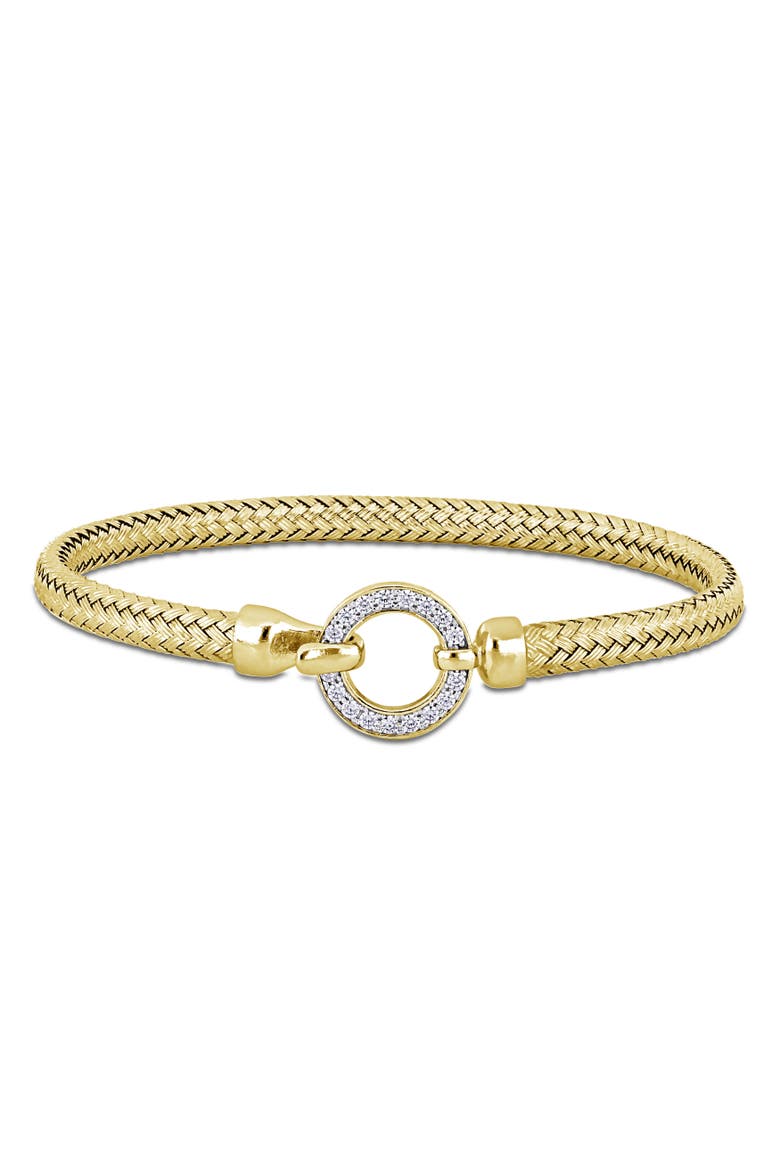 Cubic Zirconia Weave Bangle Buckle Clasp, Main, color, Yellow-Plated