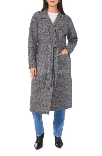 Vince Camuto Notched Lapel Tie Waist Cardigan