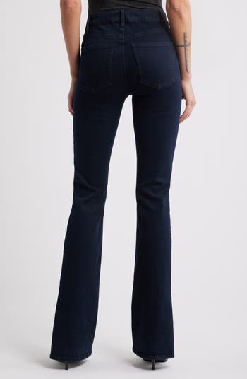 Le Easy High Waist Raw Hem Flare Jeans
