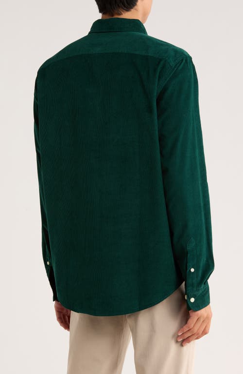 Original Penguin Solid Corduroy Button Down Shirt In Green