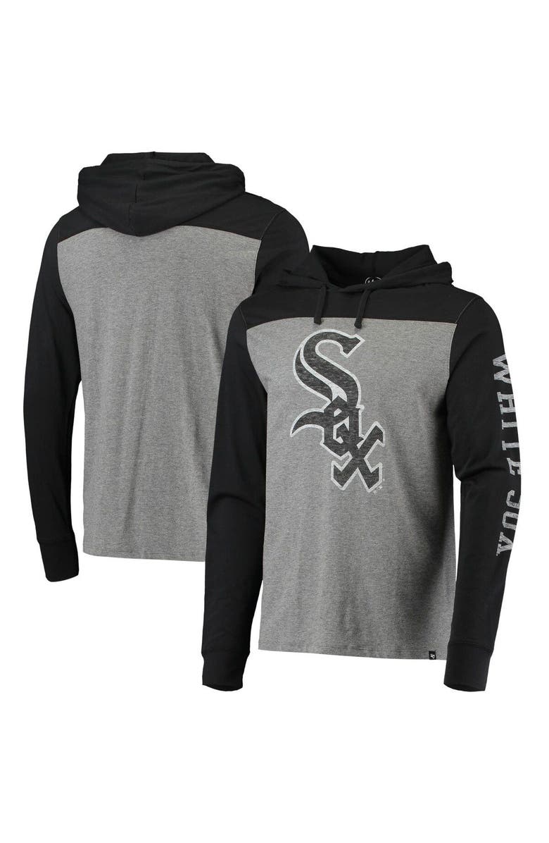 '47 Men's '47 Heathered Gray/Black Chicago White Sox Franklin Wooster Pullover Hoodie, Main, color, Heather Gray