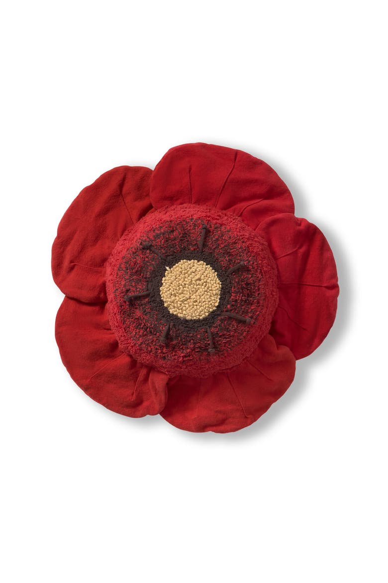 Floor Cushion Poppy, Main, color, Red, Honey, Natural
