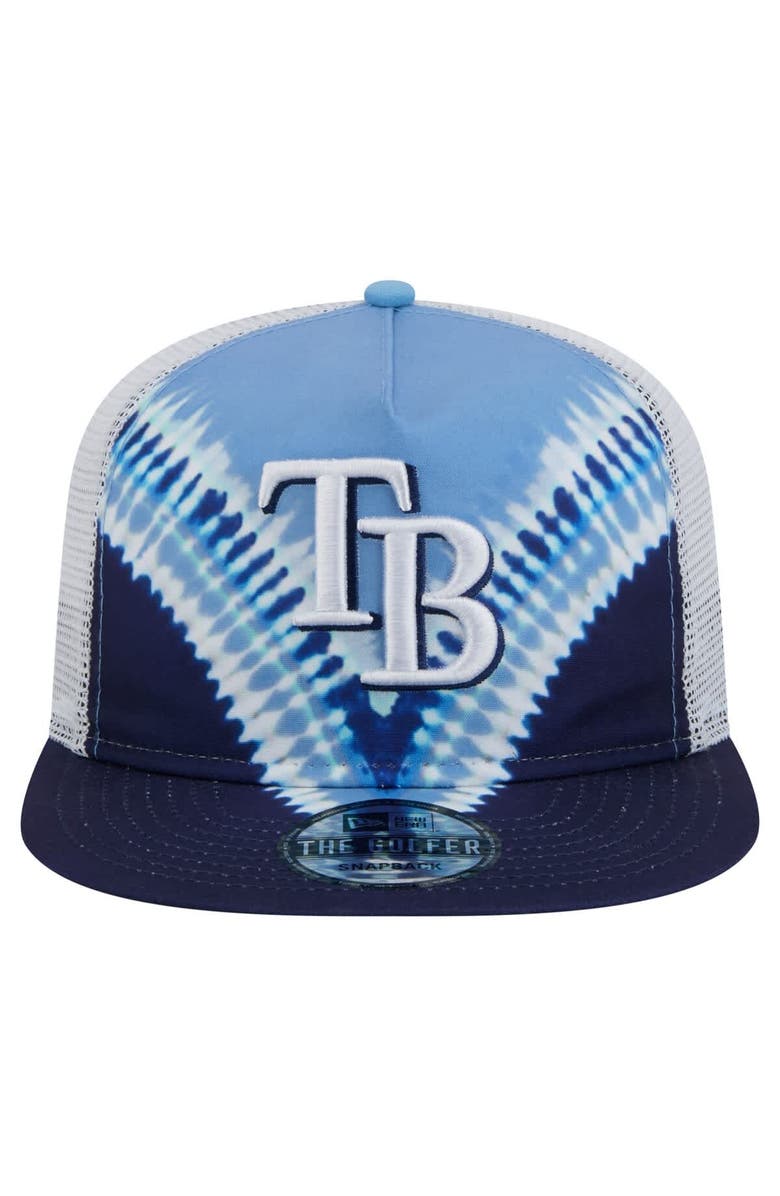 New Era Men's New Era Tampa Bay Rays Tie-Dye Golfer Trucker Adjustable Hat, Alternate, color, Navy