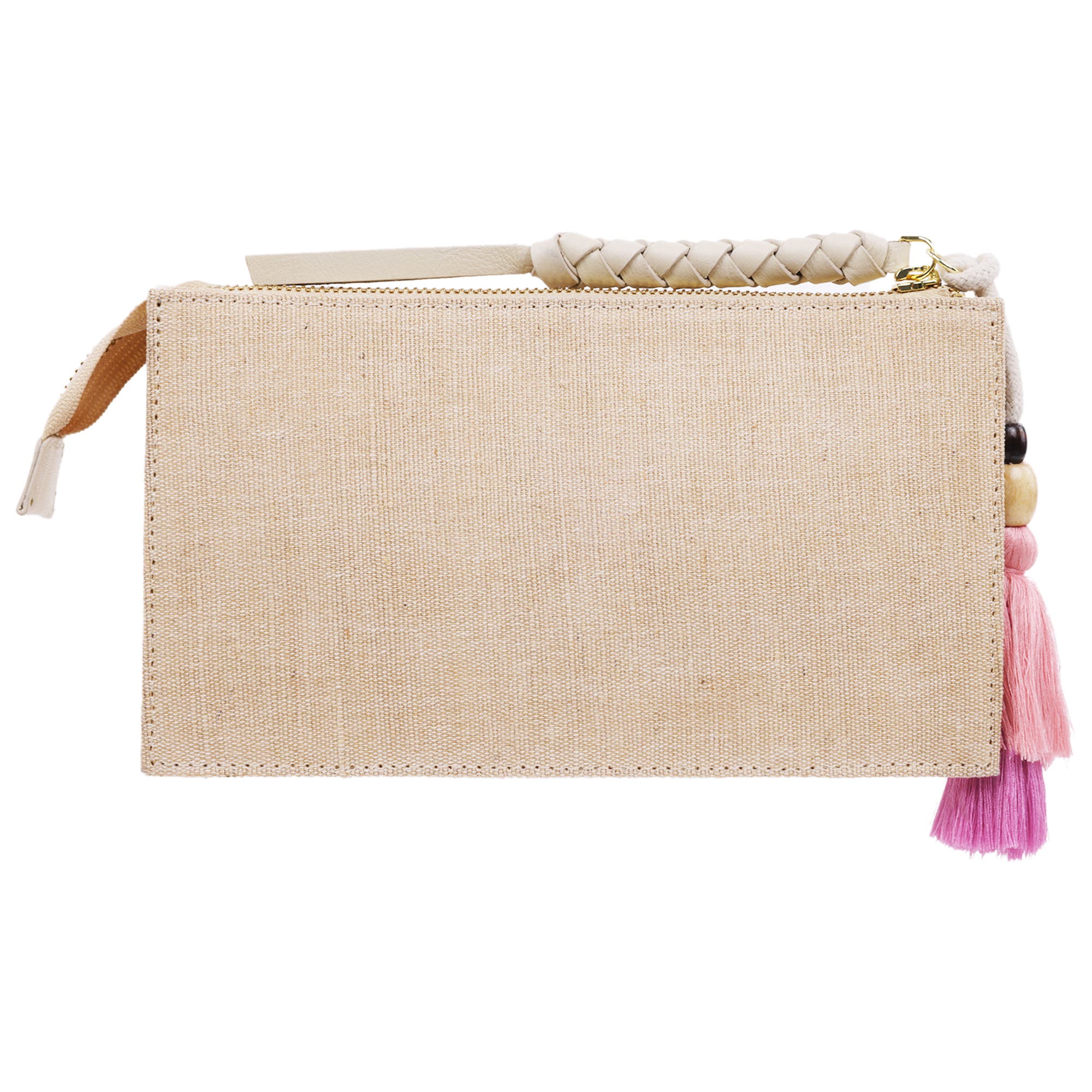 Tommy Bahama Zip Top Embroidered Floral Clutch, Alternate, color, Pink