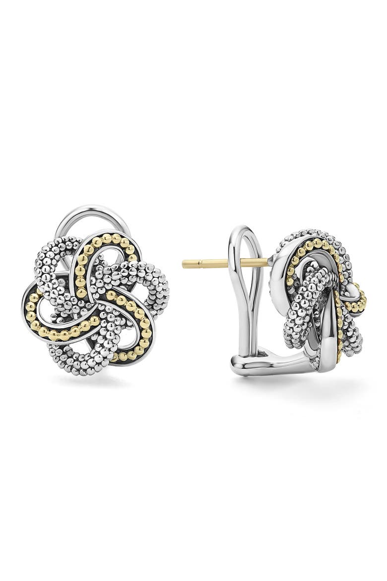 Love Knot Stud Earrings, Alternate, color, TWO-TONE