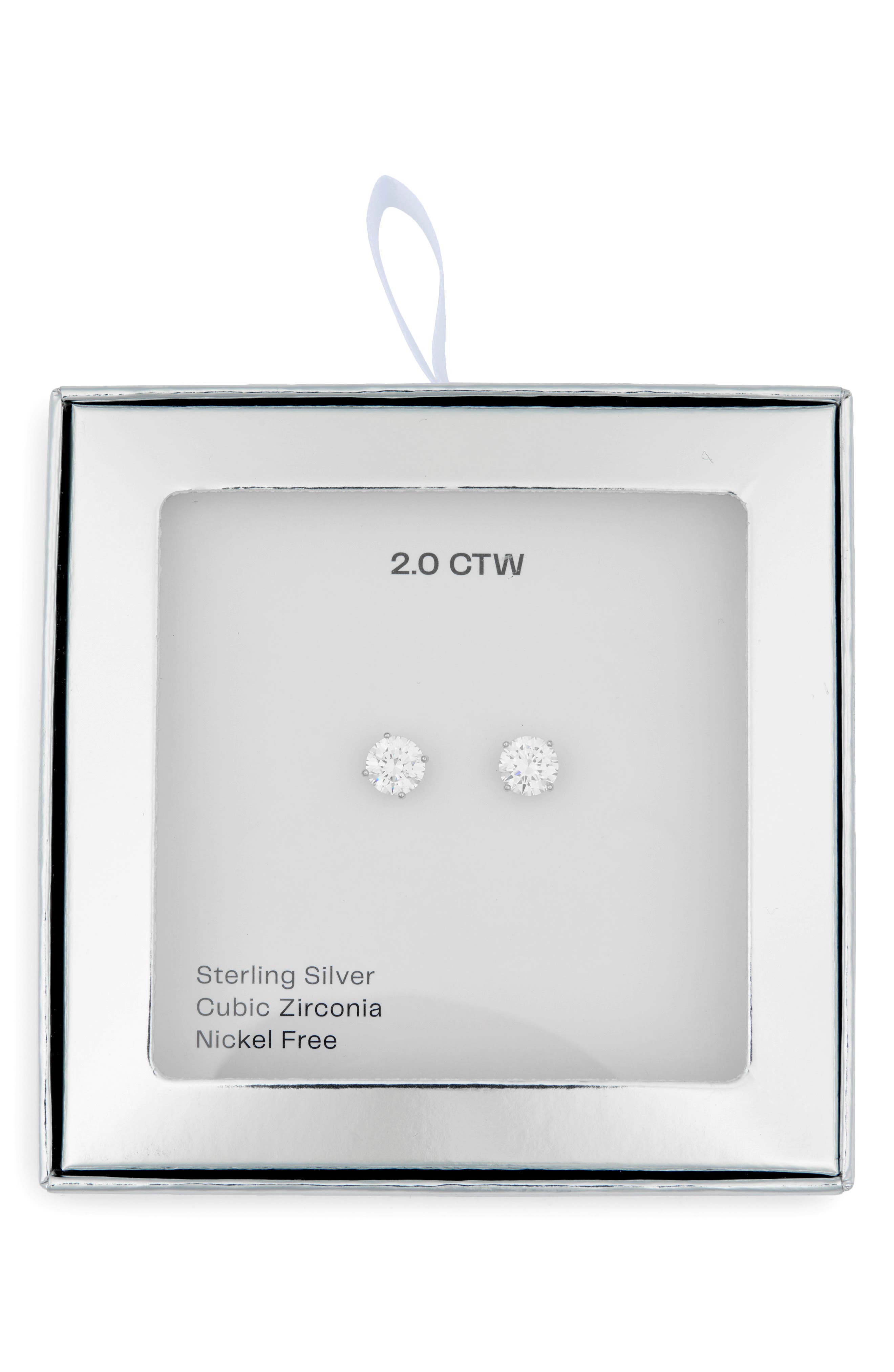 NORDSTROM RACK Cubic Zirconia Round Stud Earrings