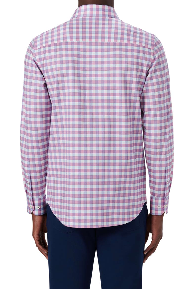 OoohCotton® Check Button-Up Shirt, Alternate, color, BERRY