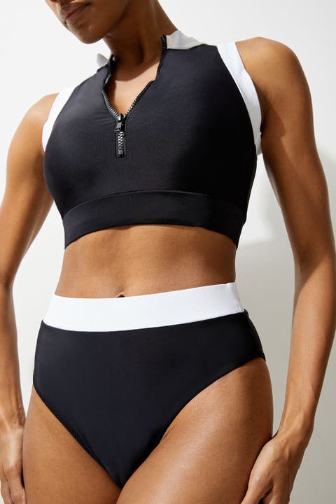 High Waist High Cut Bikini Bottoms