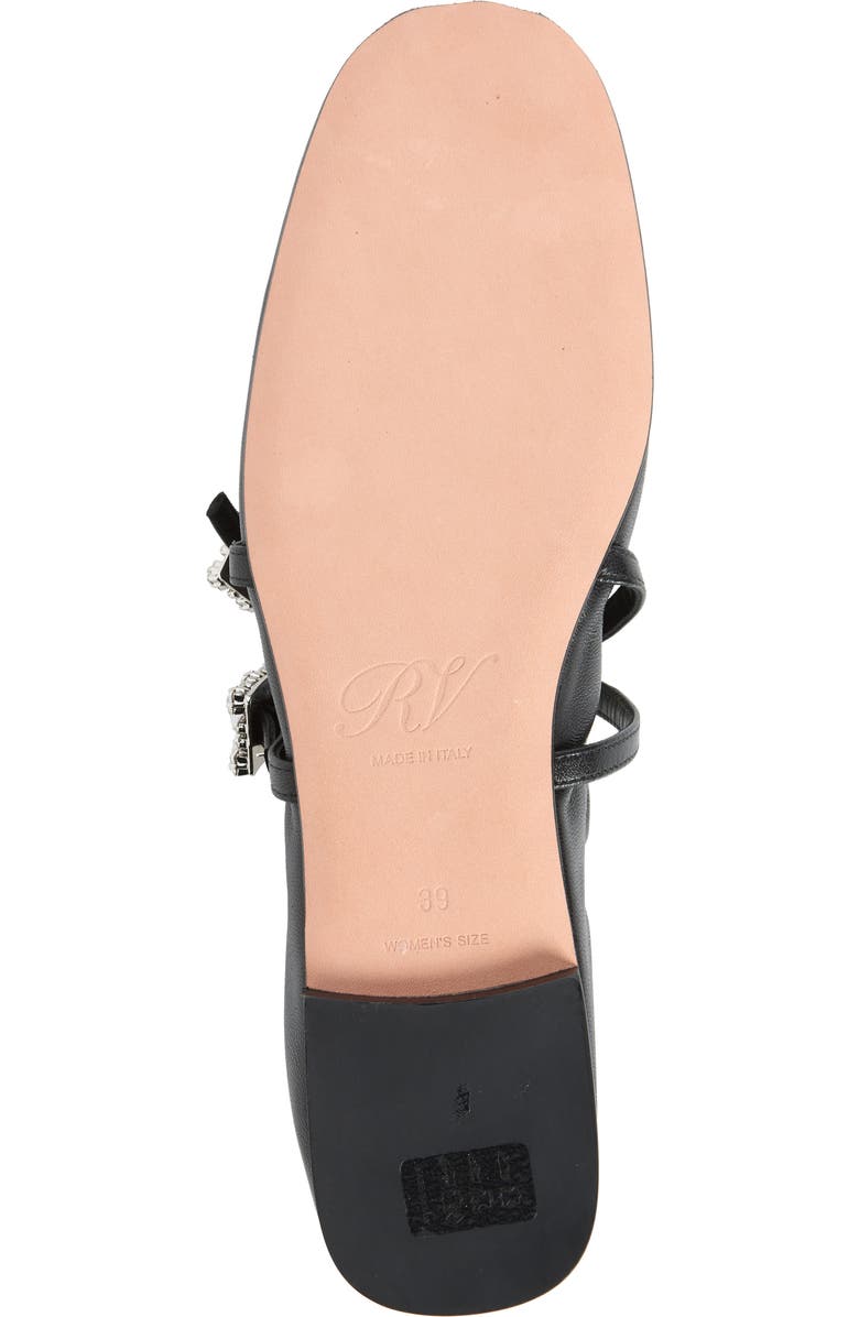 Roger Vivier Crystal Buckle Double Strap Ballerina Mary Jane Flat, Alternate, color,