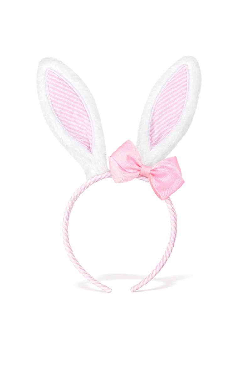 Seersucker Bunny Bow Ears, Main, color, Pink