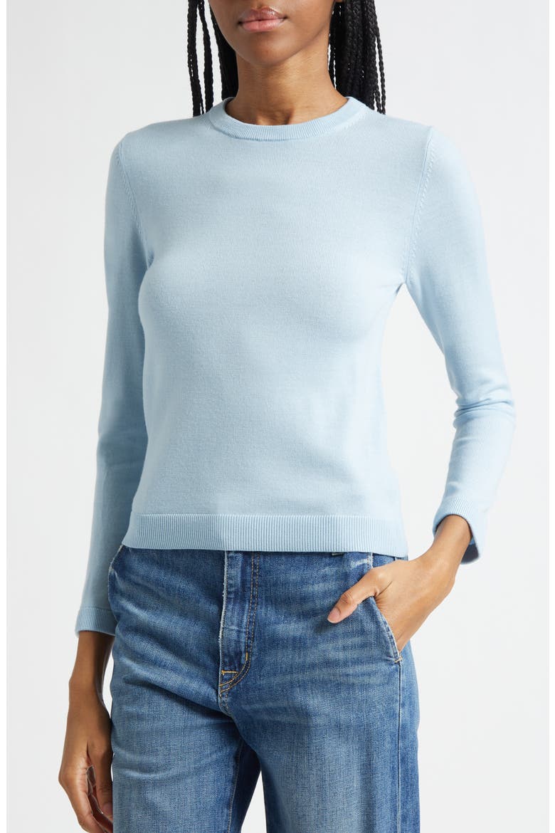 Porla Collar Stretch Wool Sweater, Alternate, color, CAROLINA BLUE