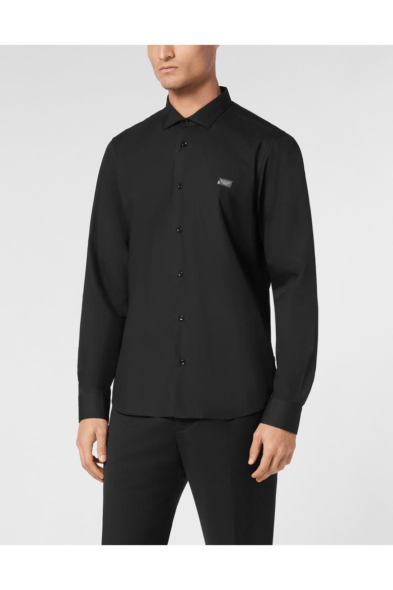 Shirt Sugar Daddy Cut Long-Sleeve Crystal Skull Men, Main, color, black