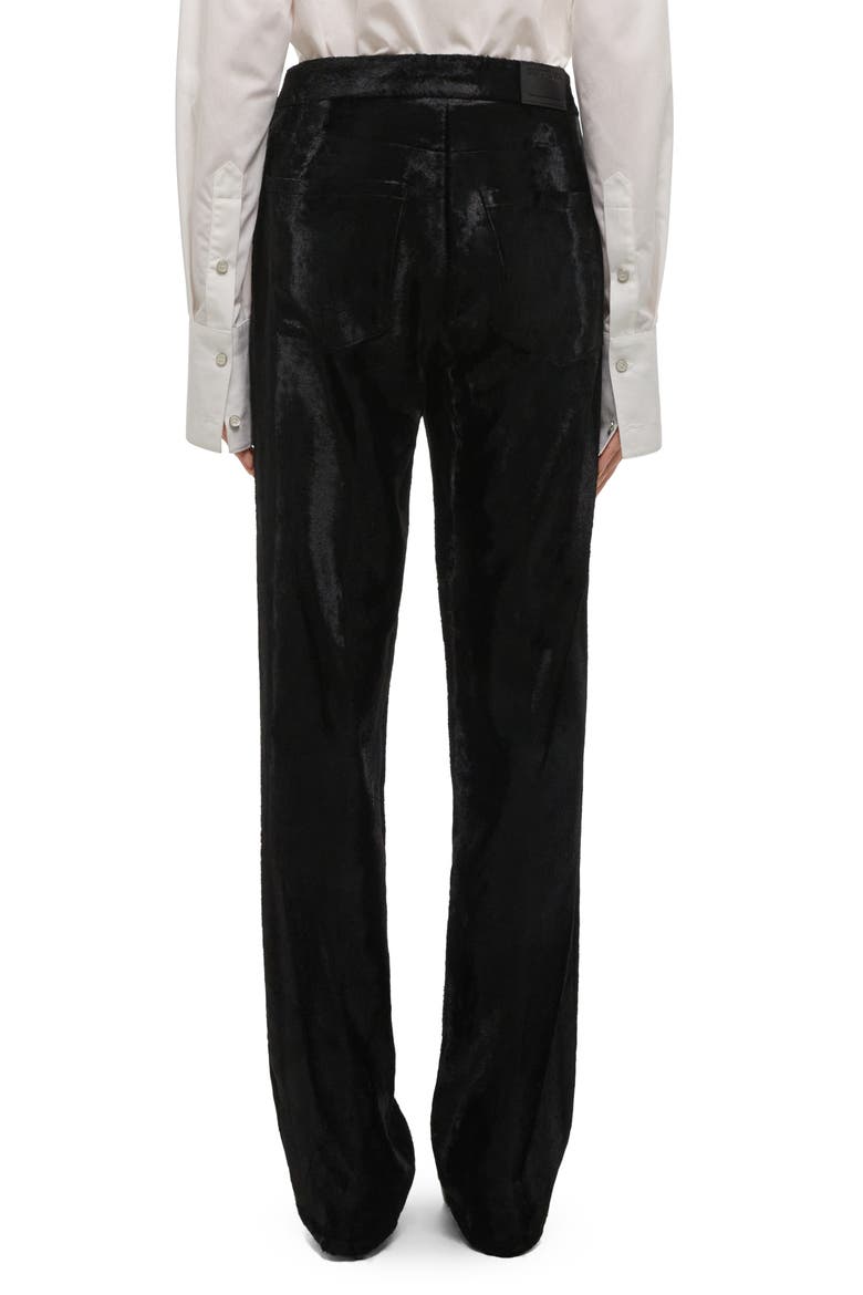 High Waist Velvet Pants, Alternate, color, BLACK