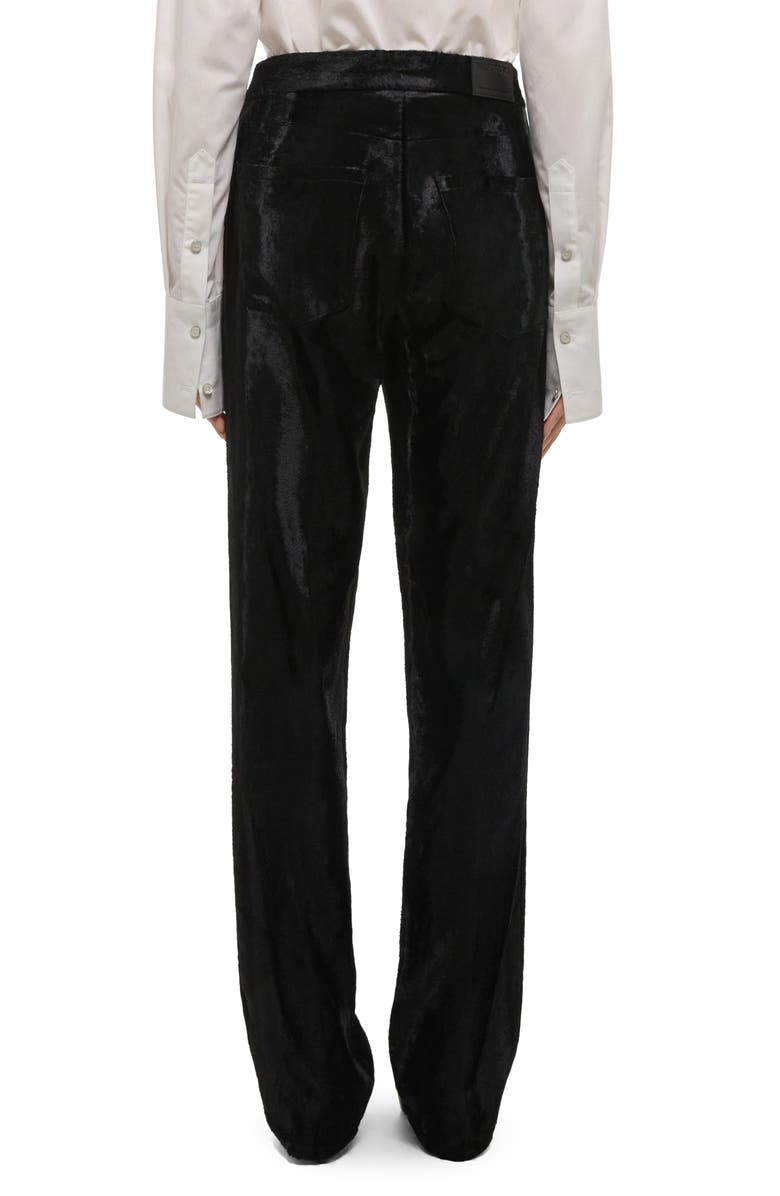 Helmut Lang High Waist Velvet Pants, Alternate, color, Black