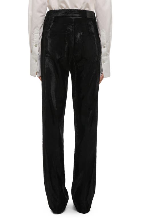 Helmut Lang High Waist Velvet Pants In Black