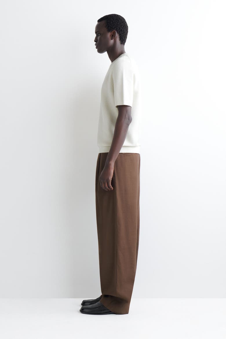 Waffle-knit Cotton T-shirt, Alternate, color, OFF-WHITE