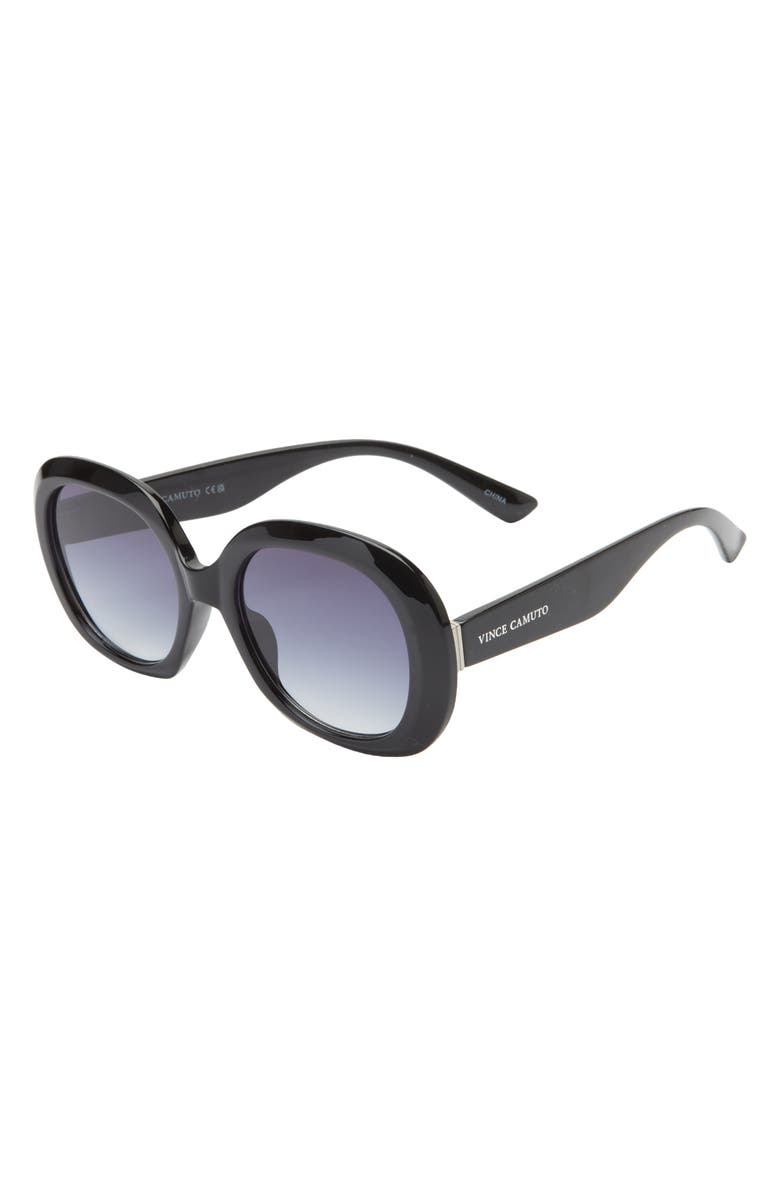 Vince Camuto Round Sunglasses, Alternate, color, Black