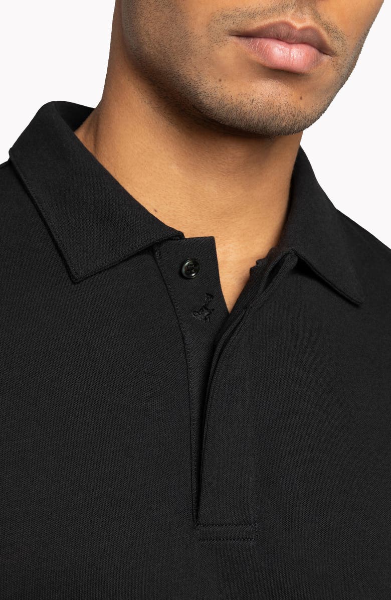 Hypernatural Biscayne Long Sleeve Supima<sup>®</sup> Cotton Blend Polo, Alternate, color, Black Beauty