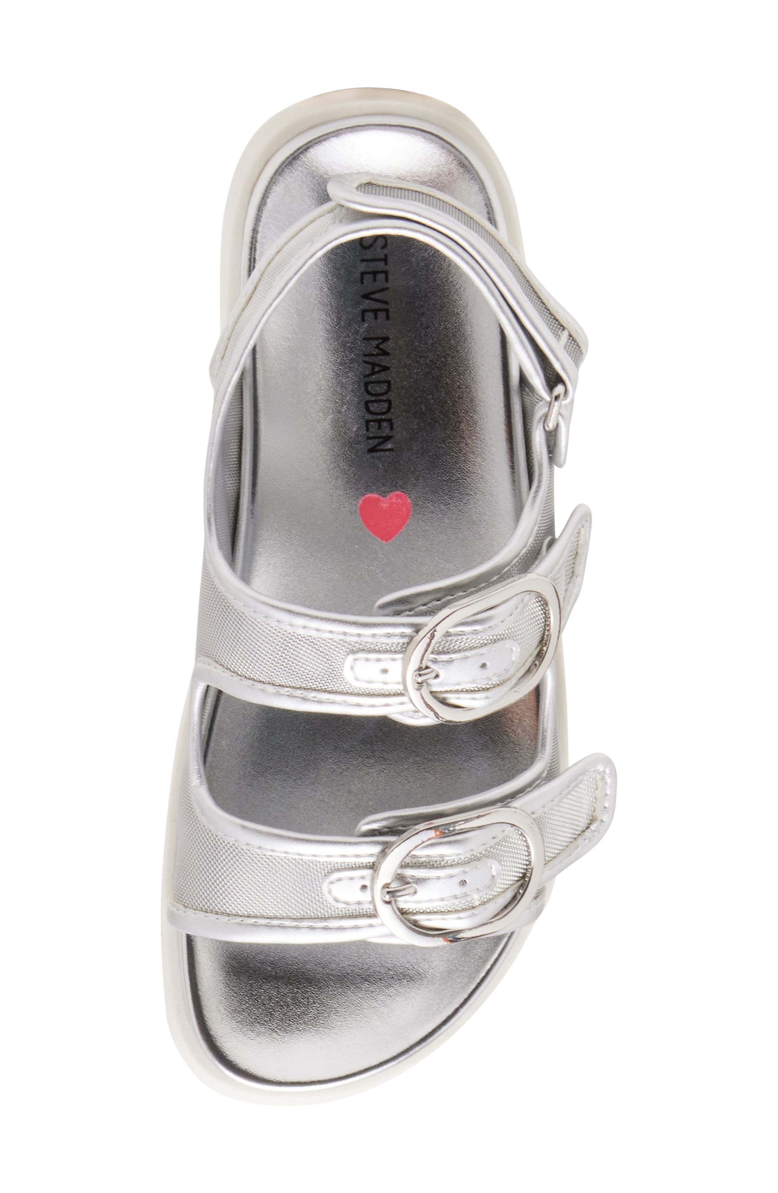 Steve Madden Kids' Jkit Slingback Sandal, Alternate, color, Silver