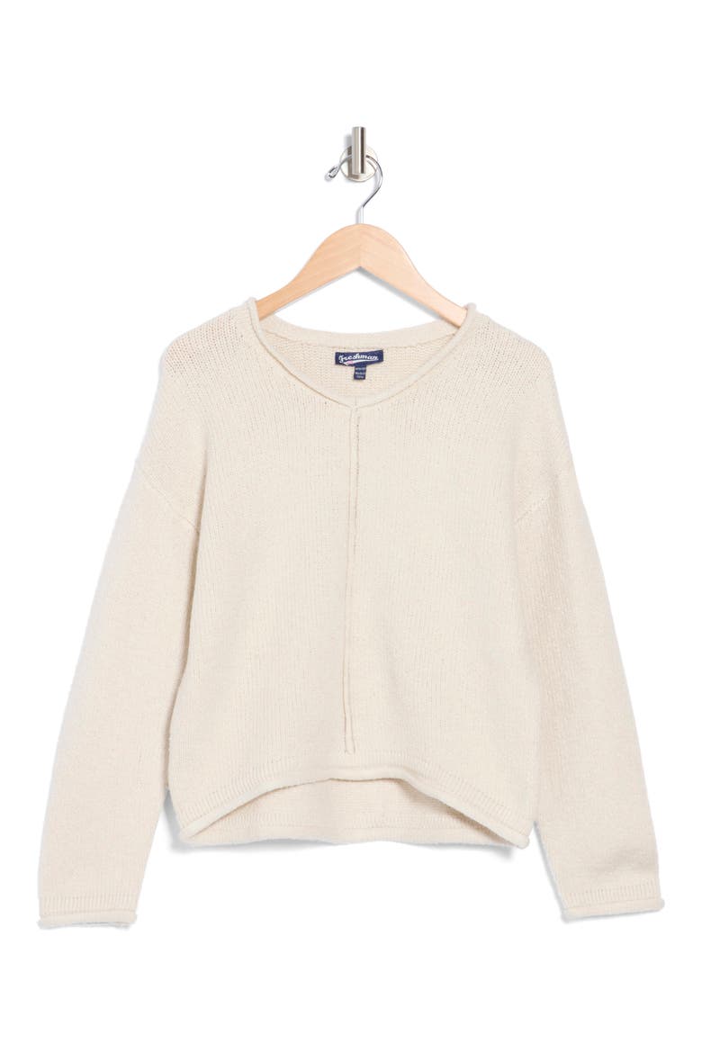 Kids' Seamed V-Neck Sweater, Main, color, SKY BLUSH