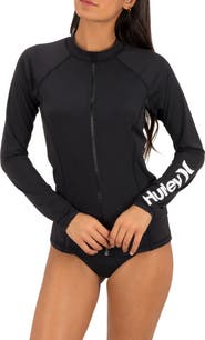 Hurley Oao Zip Front Long Sleeve Rashguard