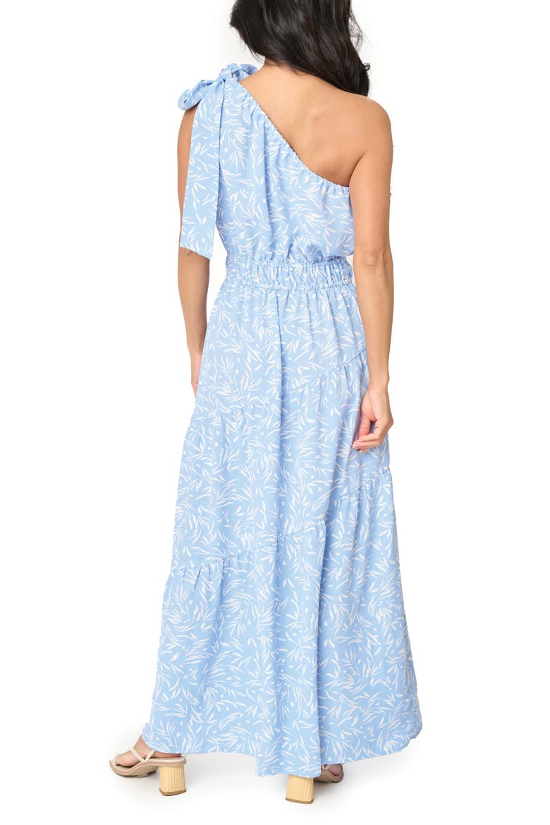 Maya One-Shoulder Asymmetric Tiered Maxi Dress, Alternate, color, POWDER BLUE PRINT