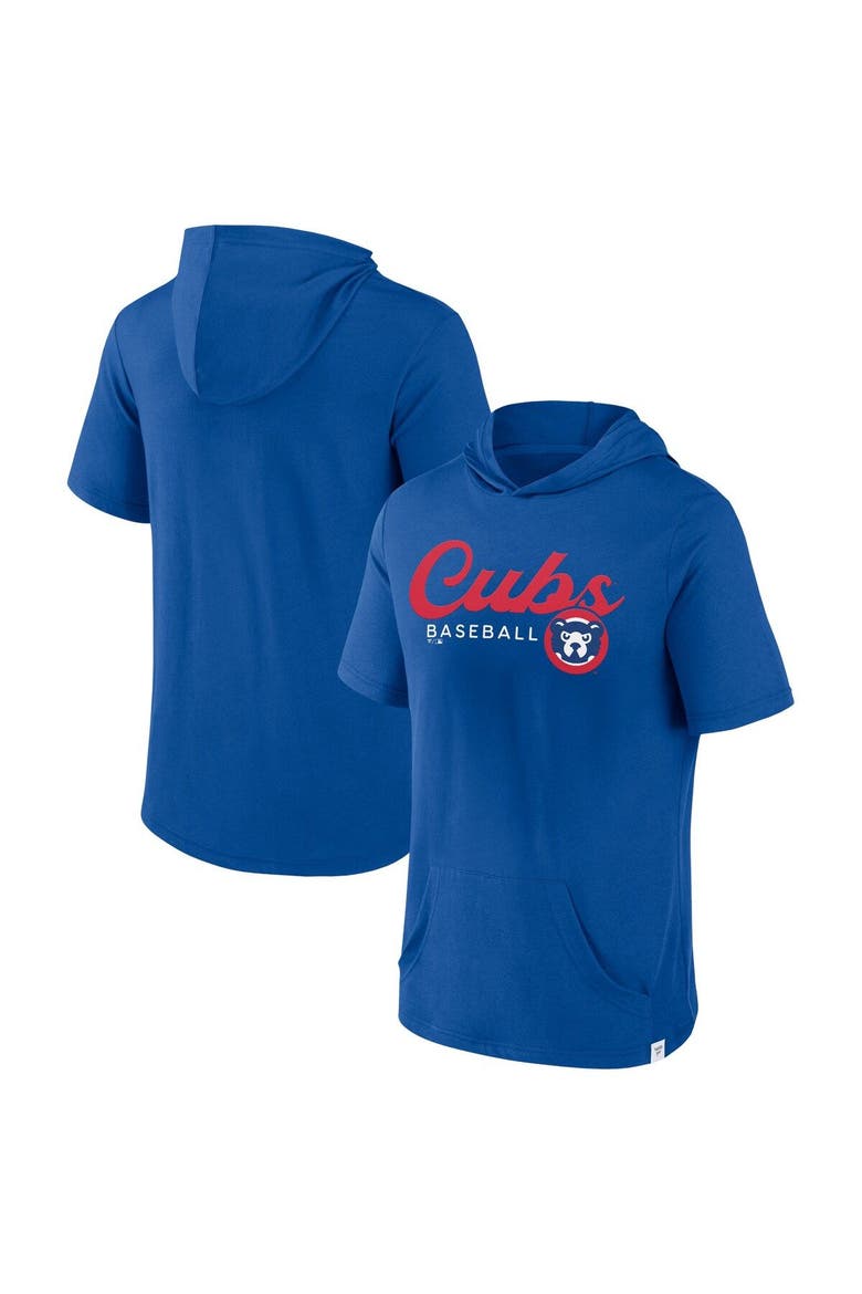 Men's Fanatics Branded Royal Chicago Cubs Offensive Strategy Short Sleeve Pullover Hoodie, Main, color, Royal