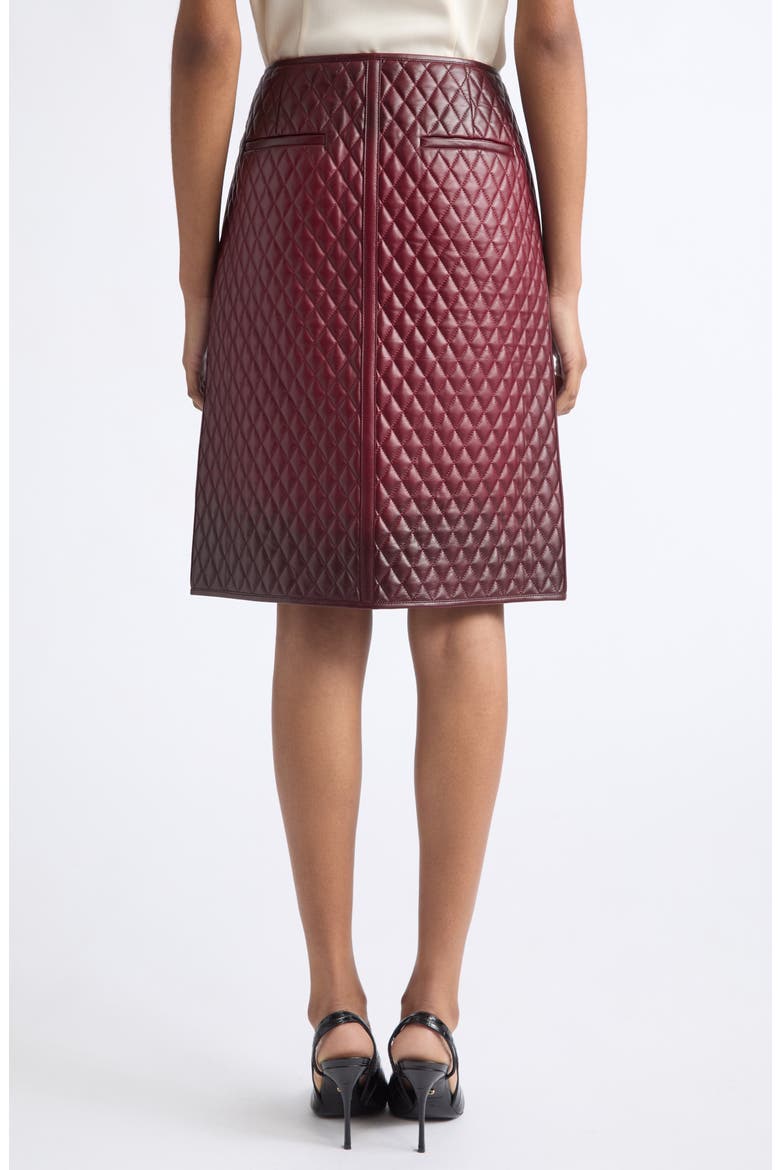 Plongé Nappa Leather Skirt, Alternate, color, MAROON BORDEAUX
