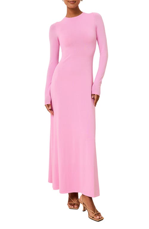 Solid & Striped The Dora Long Sleeve Maxi Dress In Pink