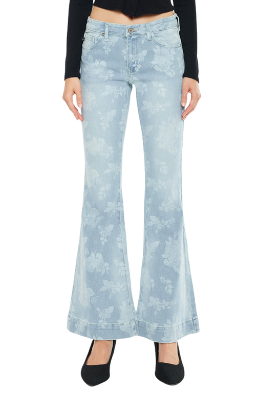 Kancan Rosa Low Rise Flare Jeans In Blue