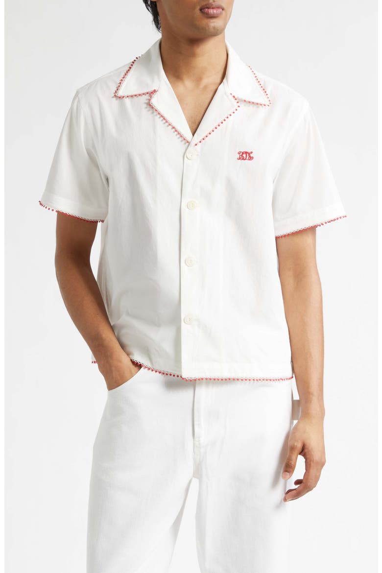 Rebud Cotton Voile Camp Shirt, Main, color, WHITE