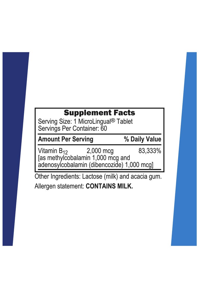 Advanced B-12 Sublingual Dissolving Tablets, Alternate, color, White