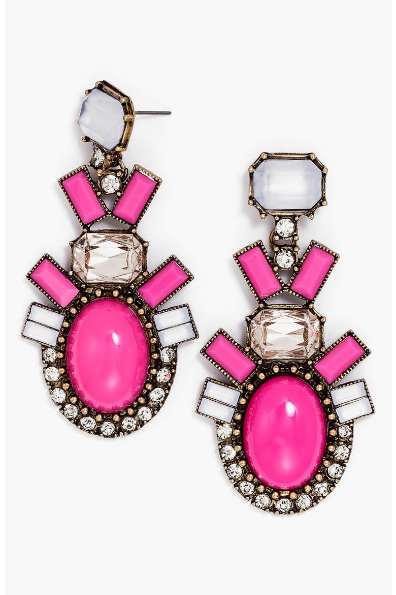 'Contrast Galactic' Drop Earrings, Main, color, PINK MULTI/ BRASS